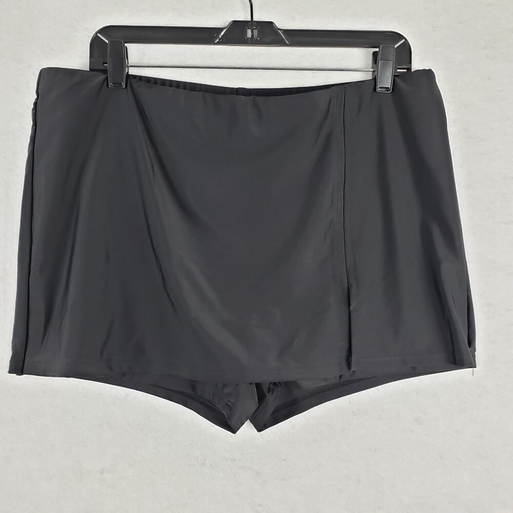 Swimsuits For All Womens 18 Skort Shorts Bathing Suit Bottoms Solid Black Sporty